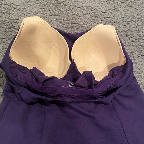 Athleta Tankini Top Swimsuit Sz 32 C Purple - Picture 3 of 12